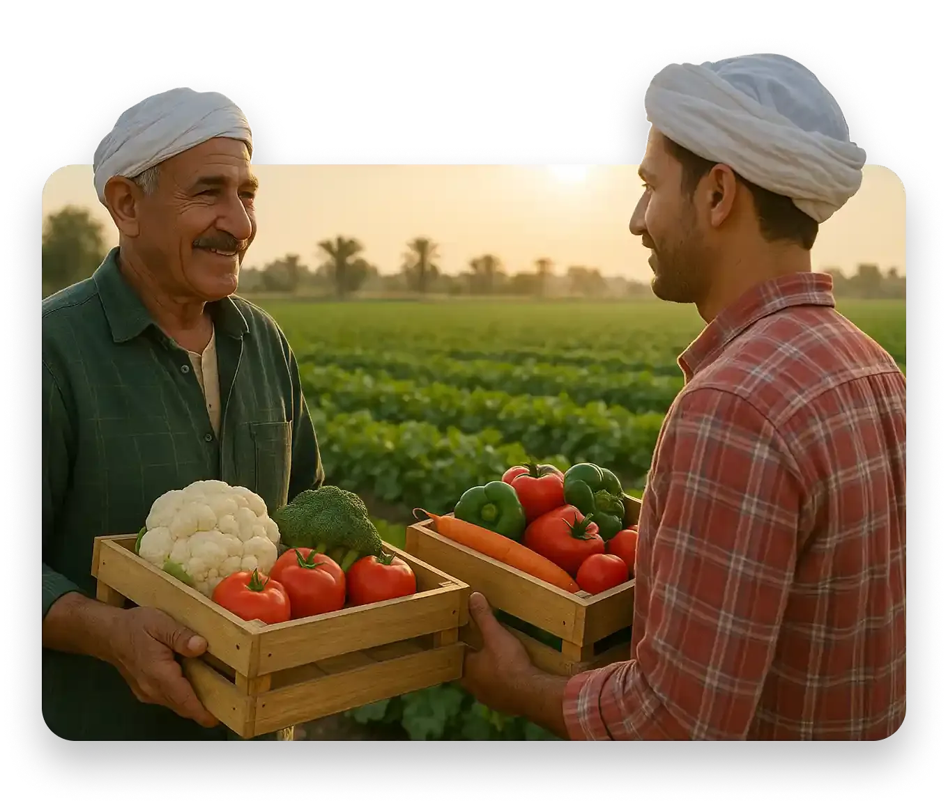 Farmer with tomatoes